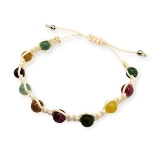 Bransoletka makramowa - kolorowe agaty