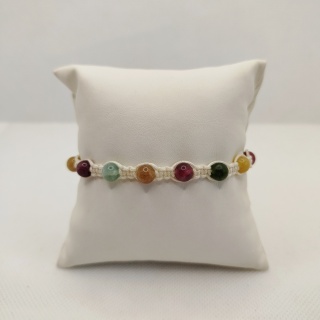 Bransoletka makramowa - kolorowe agaty
