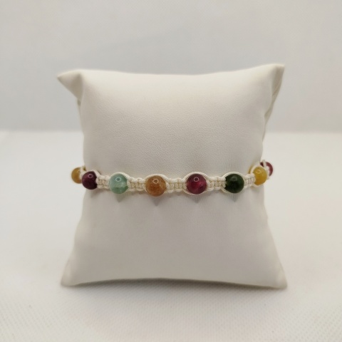 Bransoletka makramowa - kolorowe agaty