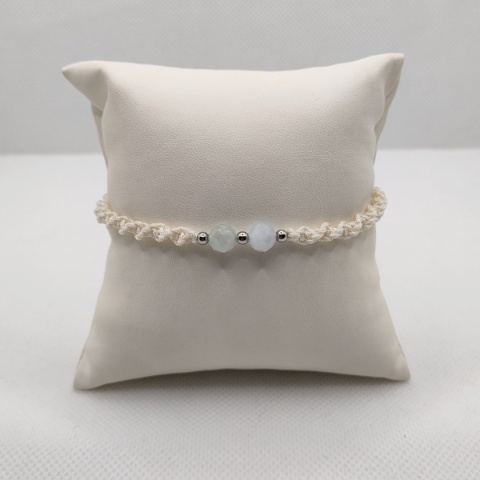 Bransoletka makramowa z agatami