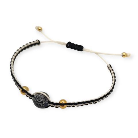 Bransoletka makramowa z agatem