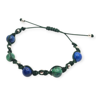 Bransoletka makramowa z azurytami