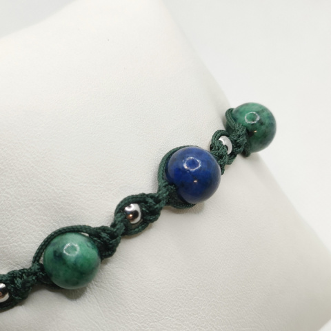 Bransoletka makramowa z azurytami