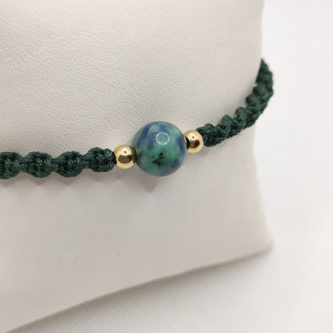 Bransoletka makramowa z azurytem