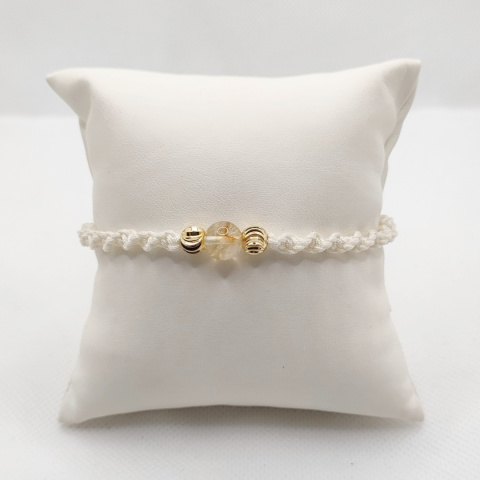 Bransoletka makramowa z cytrynem