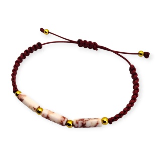 Bransoletka makramowa z jaspisem królewskim