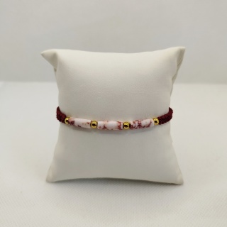 Bransoletka makramowa z jaspisem królewskim