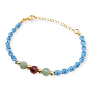 Bransoletka makramowa z kolorowymi agatami