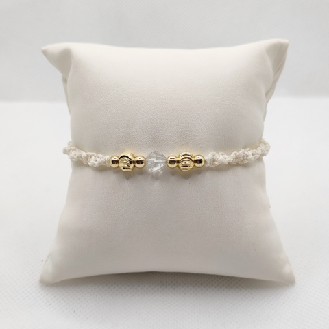 Bransoletka makramowa z kryształem górskim