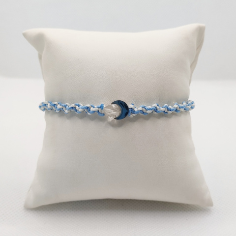 Bransoletka makramowa z kryształem górskim - księżyc