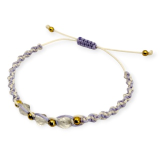 Bransoletka makramowa z kryształem górskim