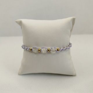 Bransoletka makramowa z kryształem górskim