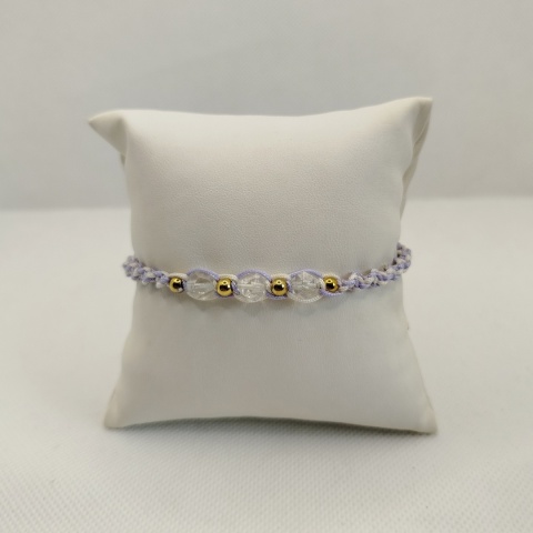 Bransoletka makramowa z kryształem górskim