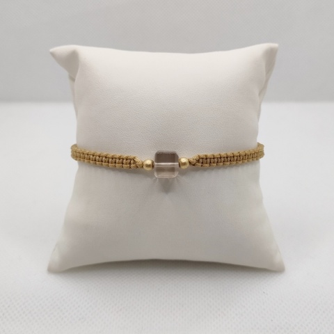 Bransoletka makramowa z kwarcem dymnym