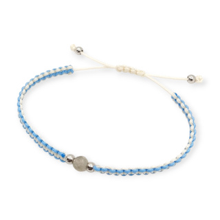 Bransoletka makramowa z labradorytem