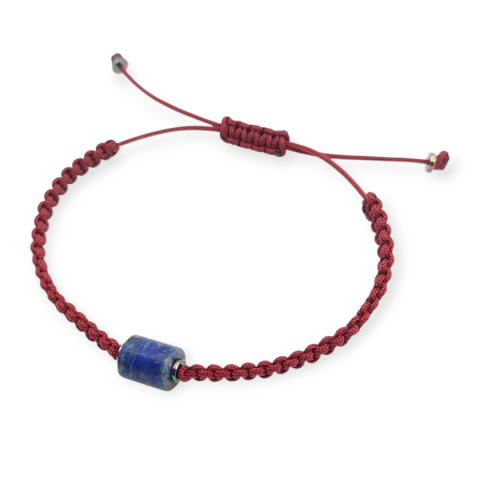 Bransoletka makramowa z lapisem lazuli