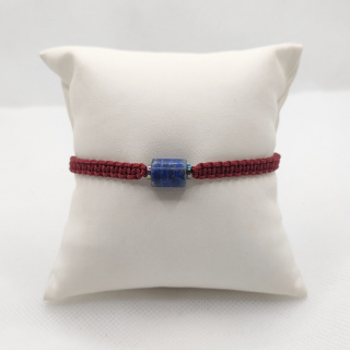 Bransoletka makramowa z lapisem lazuli