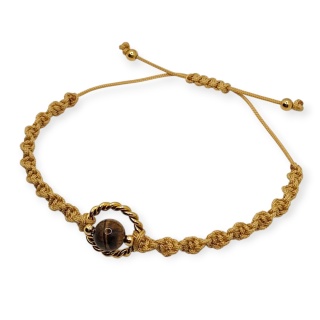 Bransoletka makramowa z tygrysim okiem - aureola