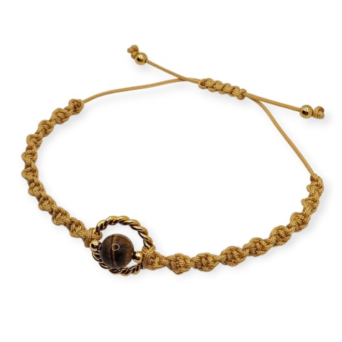 Bransoletka makramowa z tygrysim okiem - aureola