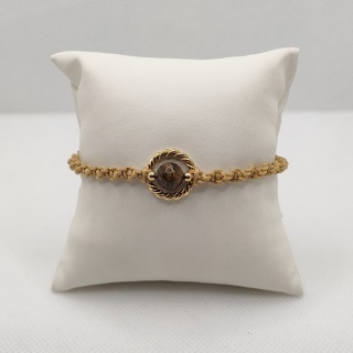 Bransoletka makramowa z tygrysim okiem - aureola