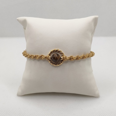 Bransoletka makramowa z tygrysim okiem - aureola
