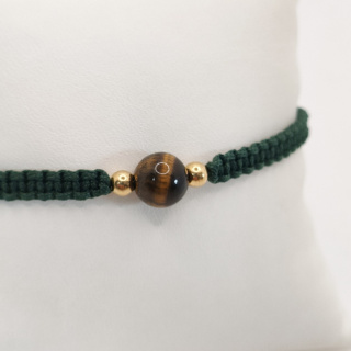 Bransoletka makramowa z tygrysim okiem