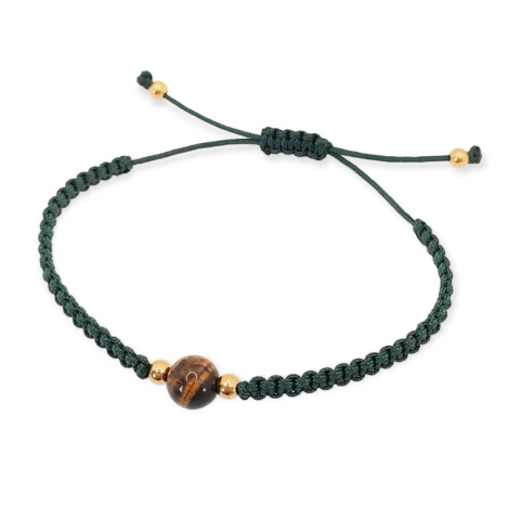 Bransoletka makramowa z tygrysim okiem