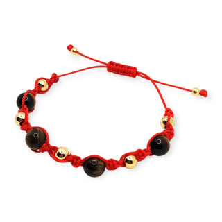 Bransoletka makramowa z tygrysim okiem