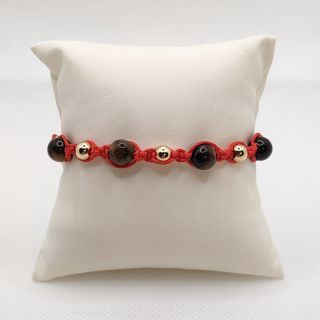 Bransoletka makramowa z tygrysim okiem